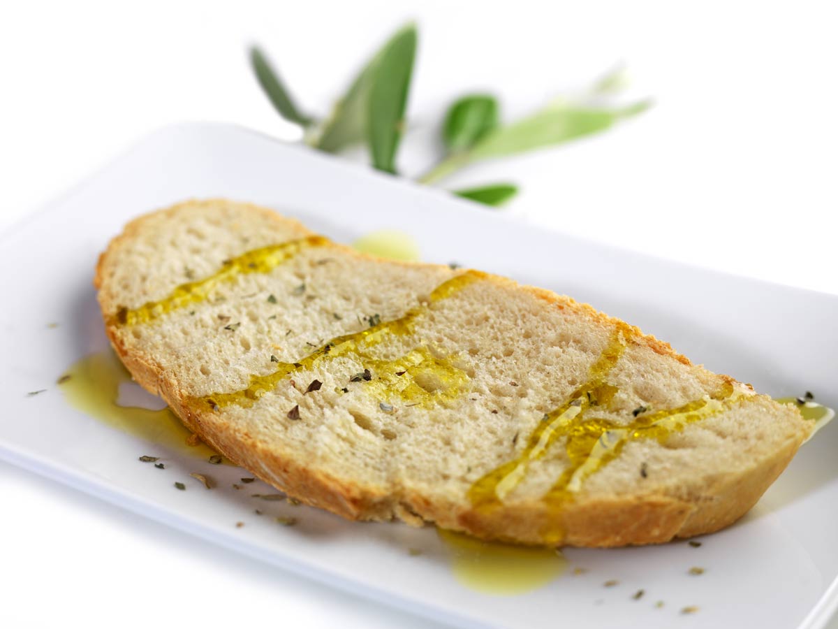 olive oil on bread